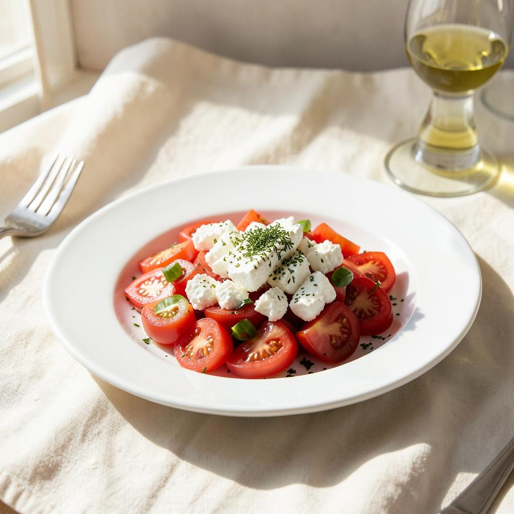 Salada de Tomate, Queijo Fresco e Oregãos